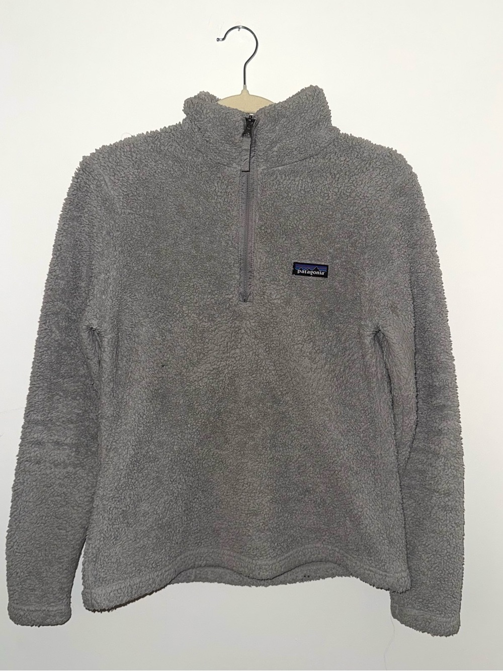 Patagonia Gray Sherpa Quarter-Zip Pullover - Picture 1 of 3